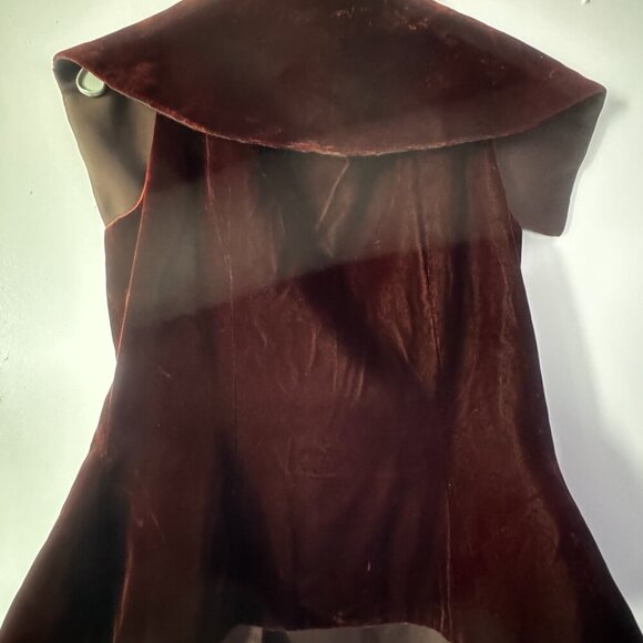 Vintage velvet burgandy button vest Size US 6 - Picture 3 of 3
